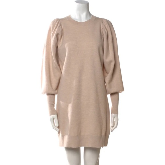 Ulla Johnson natural beige Viviana merino wool puff sleeve sweater dress - Small - Picture 8 of 10